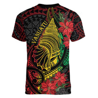Vanuatu Meri Krismas Women V-Neck T-Shirt Conch Shell Tribal Art LT7 - Polynesian Pride