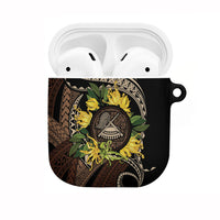 Samoa Moso'oi Flowers Tatau AirPods Case Festive Tapa Brown LT7 Brown - Polynesian Pride