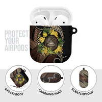 Samoa Moso'oi Flowers Tatau AirPods Case Festive Tapa Brown LT7 - Polynesian Pride