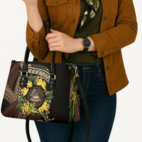 Samoa Moso'oi Flowers Tatau Leather Bag Festive Tapa Brown LT7 - Polynesian Pride