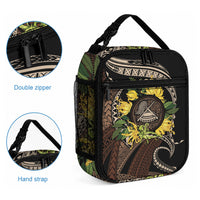 Samoa Moso'oi Flowers Tatau Lunch Bag Festive Tapa Brown LT7 - Polynesian Pride