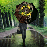 Samoa Moso'oi Flowers Tatau Umbrella Festive Tapa Brown LT7 - Polynesian Pride