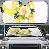 Samoa Moso'oi Flowers Tatau Auto Sun Shade Festive Golden White LT7 Gold - Polynesian Pride