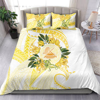 Samoa Moso'oi Flowers Tatau Bedding Set Festive Golden White LT7 - Polynesian Pride