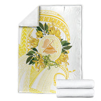 Samoa Moso'oi Flowers Tatau Blanket Festive Golden White LT7 - Polynesian Pride