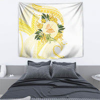 Samoa Moso'oi Flowers Tatau Tapestry Festive Golden White LT7 - Polynesian Pride