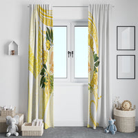 Samoa Moso'oi Flowers Tatau Window Curtain Festive Golden White LT7 - Polynesian Pride