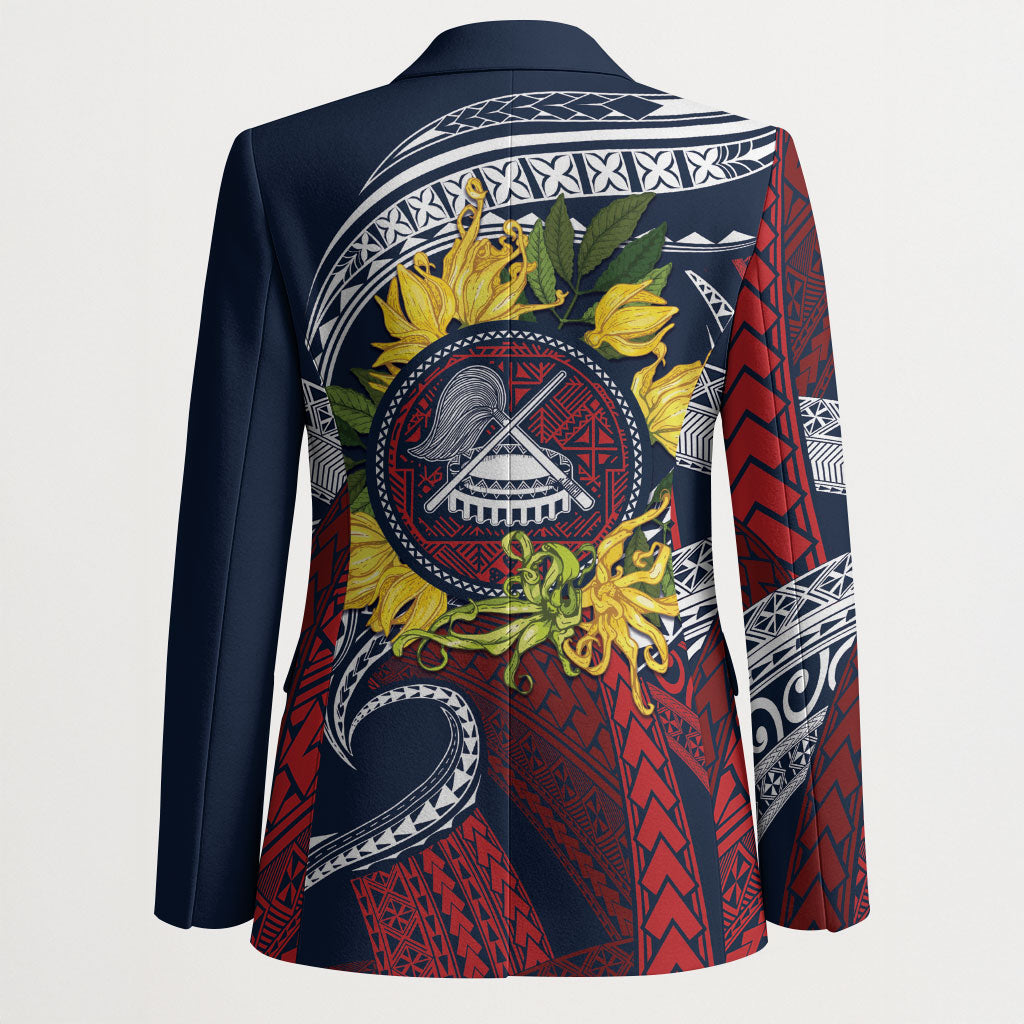 Samoa Moso'oi Flowers Tatau Blazer Festive National Color LT7 - Polynesian Pride
