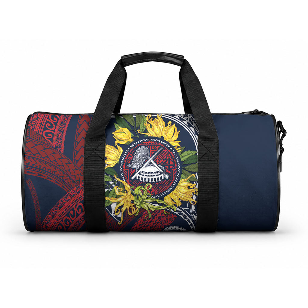 Samoa Moso'oi Flowers Tatau Duffle Bag Festive National Color LT7 One size Blue Red - Polynesian Pride