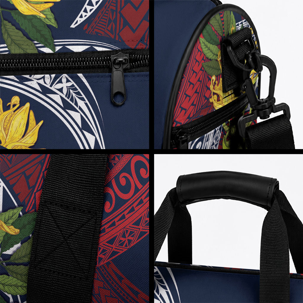 Samoa Moso'oi Flowers Tatau Duffle Bag Festive National Color LT7 - Polynesian Pride