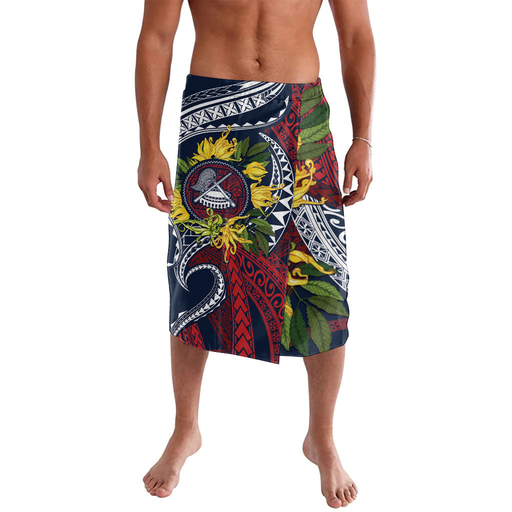 Samoa Moso'oi Flowers Tatau Lavalava Festive National Color LT7 Blue Red - Polynesian Pride