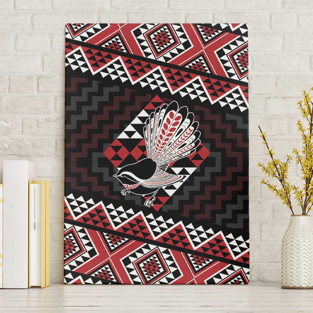 Taniko Aotearoa Canvas Wall Art Poutama Mix Piwakawaka LT7 Without Frame Red - Polynesian Pride