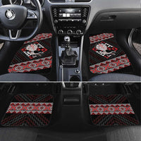 Taniko Aotearoa Car Mats Poutama Mix Piwakawaka LT7 Set 4pcs Red - Polynesian Pride