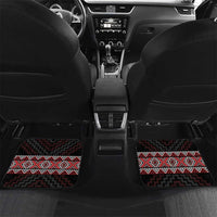 Taniko Aotearoa Car Mats Poutama Mix Piwakawaka LT7 Set 2pcs - Back Red - Polynesian Pride