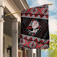 Taniko Aotearoa Garden Flag Poutama Mix Piwakawaka LT7 House Flag Red - Polynesian Pride