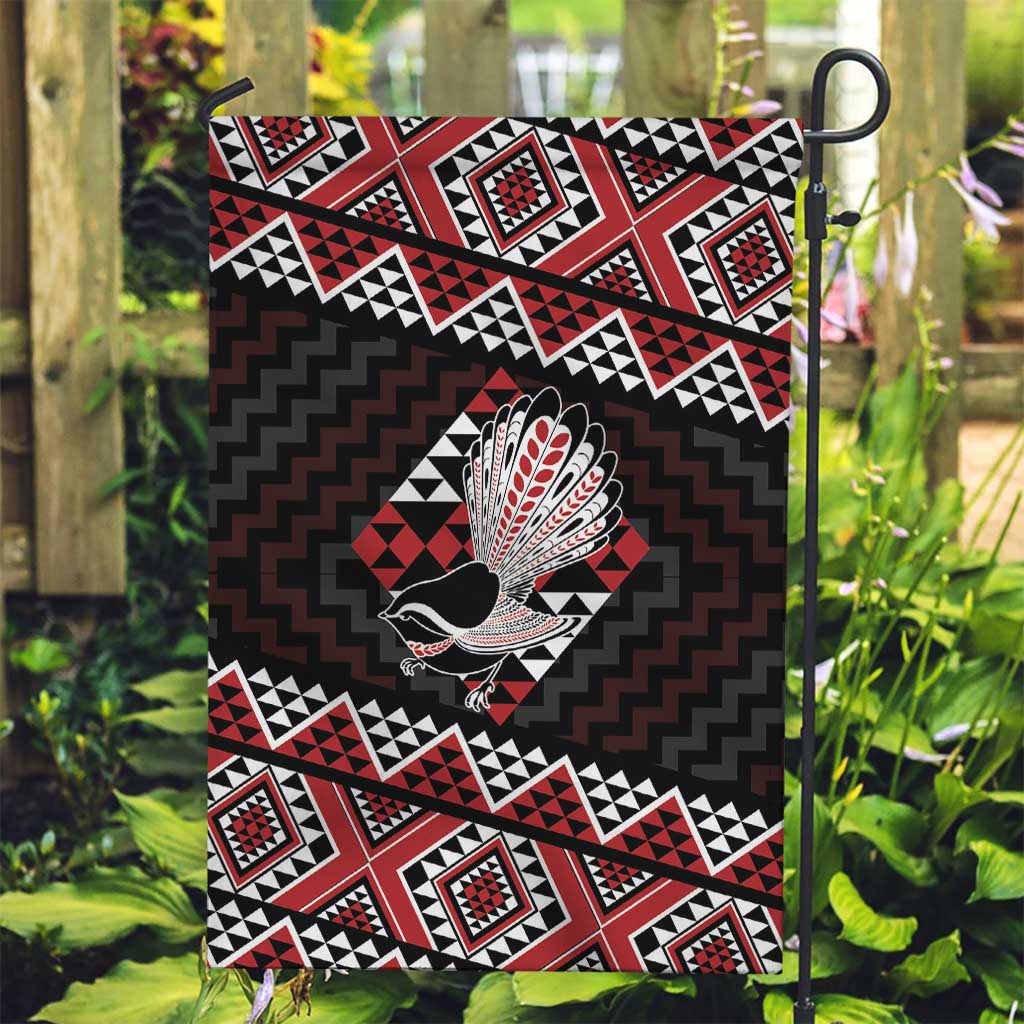 Taniko Aotearoa Garden Flag Poutama Mix Piwakawaka LT7 Garden Flag Red - Polynesian Pride