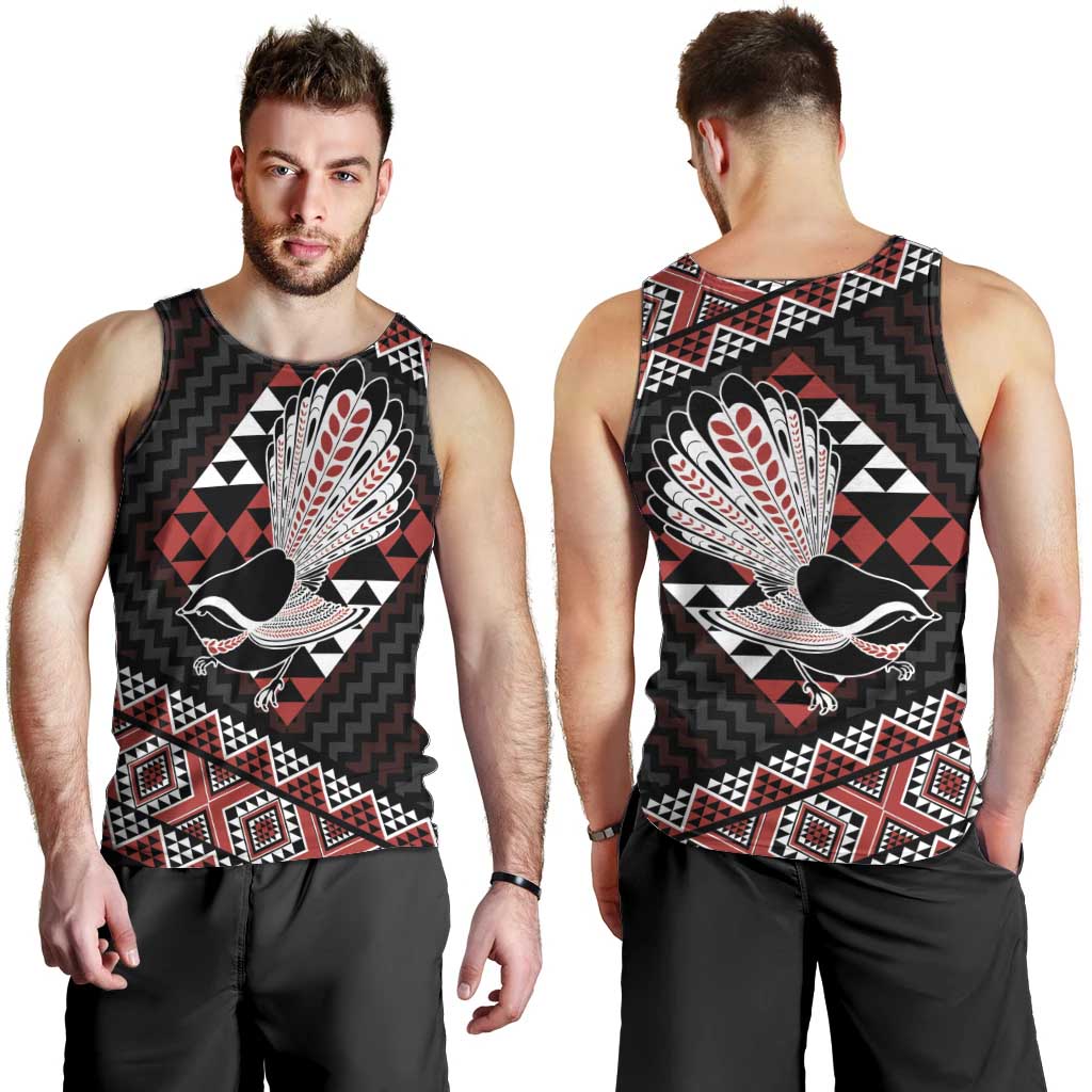 Taniko Aotearoa Men Tank Top Poutama Mix Piwakawaka LT7 - Polynesian Pride