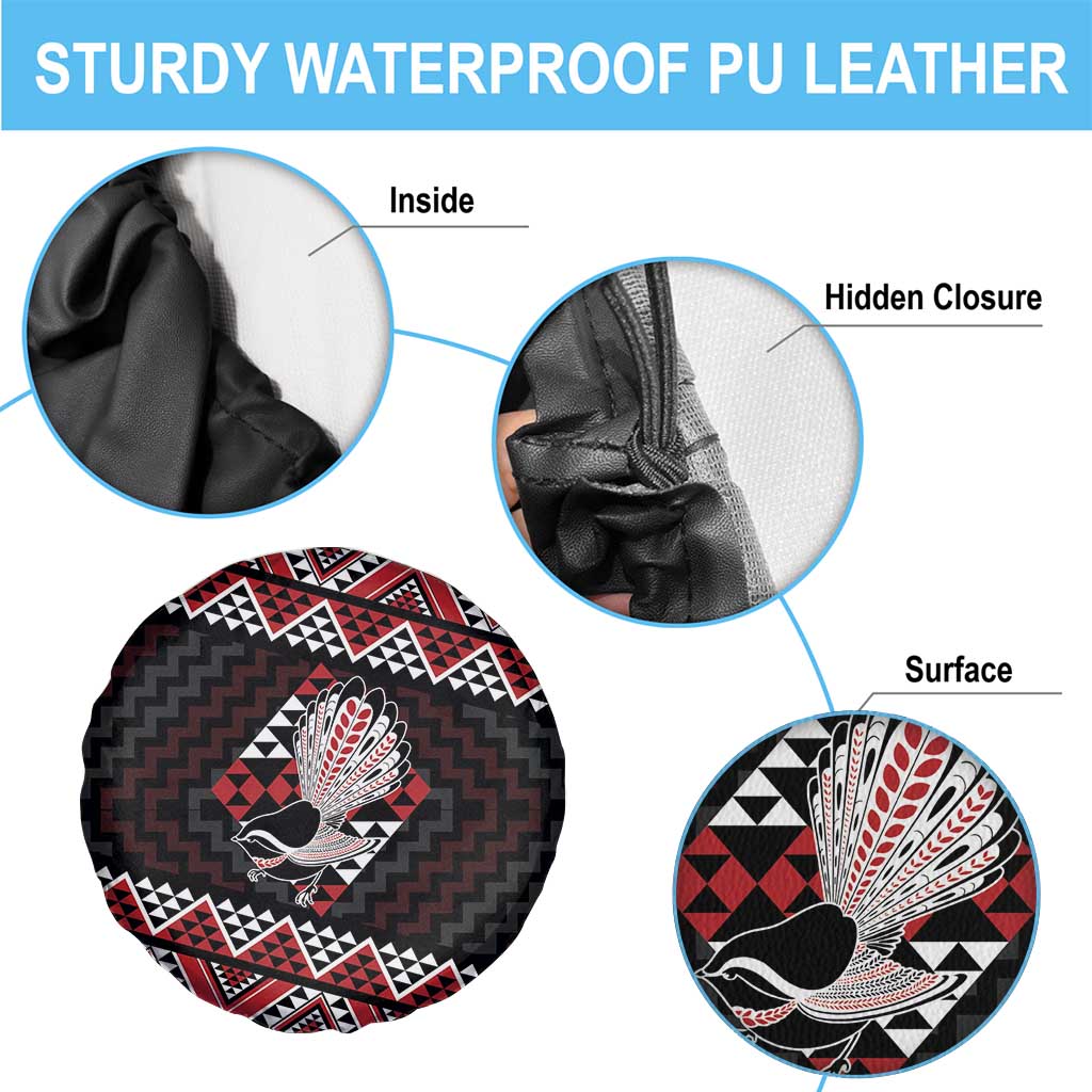 Taniko Aotearoa Spare Tire Cover Poutama Mix Piwakawaka LT7 - Polynesian Pride