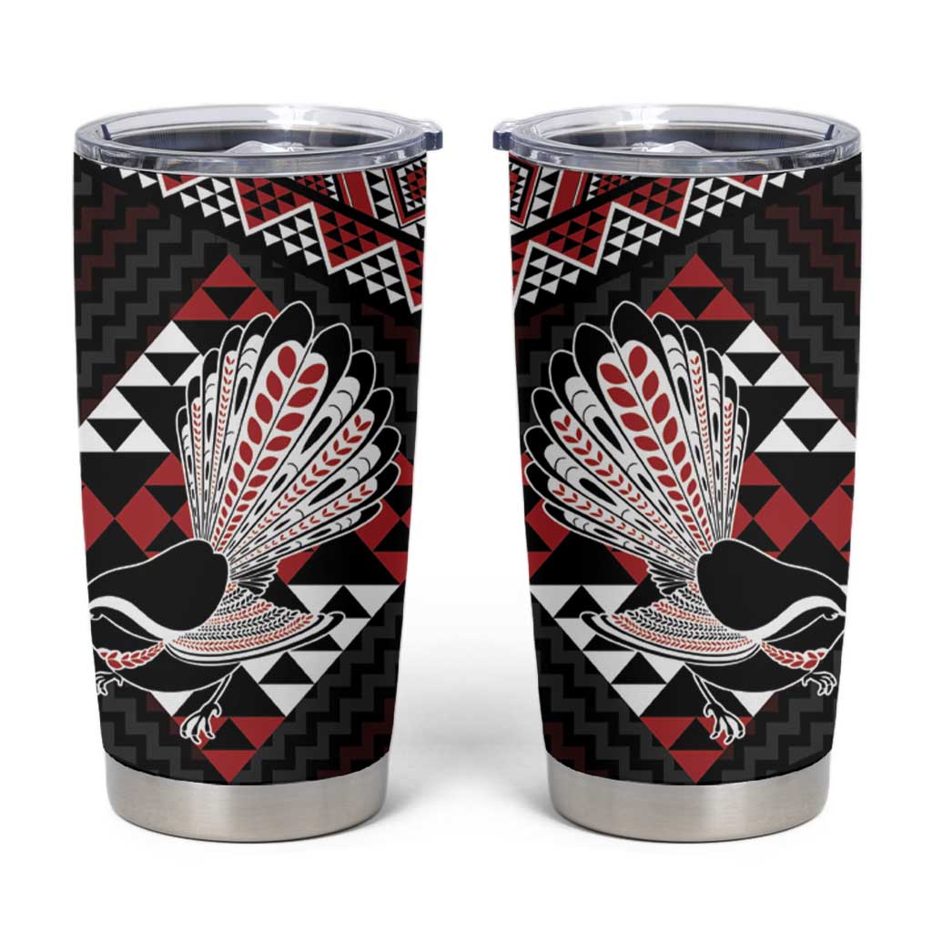 Taniko Aotearoa Tumbler Cup Poutama Mix Piwakawaka LT7 Red - Polynesian Pride