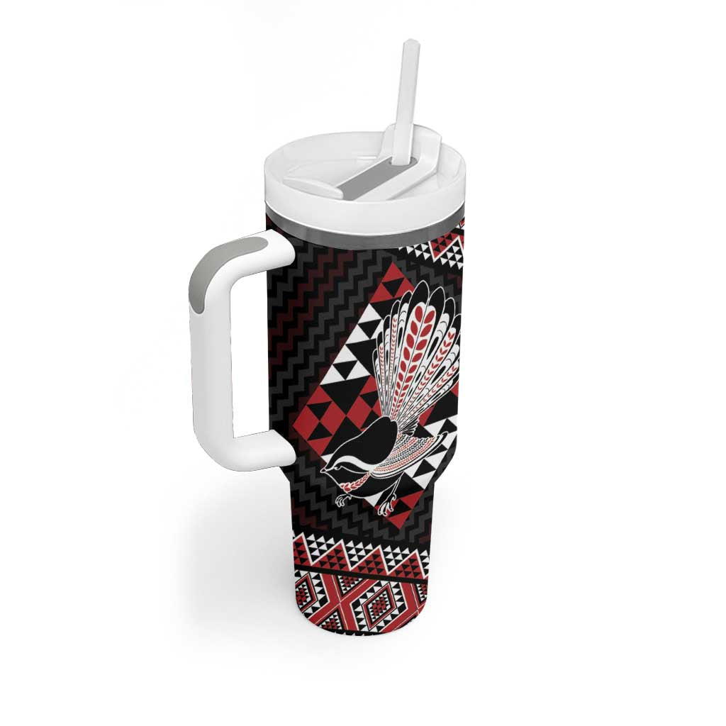 Taniko Aotearoa Tumbler With Handle Poutama Mix Piwakawaka LT7 - Polynesian Pride