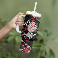 Taniko Aotearoa Tumbler With Handle Poutama Mix Piwakawaka LT7 - Polynesian Pride