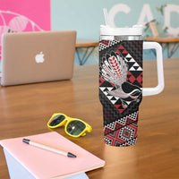 Taniko Aotearoa Tumbler With Handle Poutama Mix Piwakawaka LT7 - Polynesian Pride