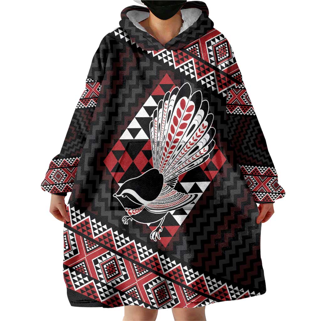 Taniko Aotearoa Wearable Blanket Hoodie Poutama Mix Piwakawaka LT7 - Polynesian Pride