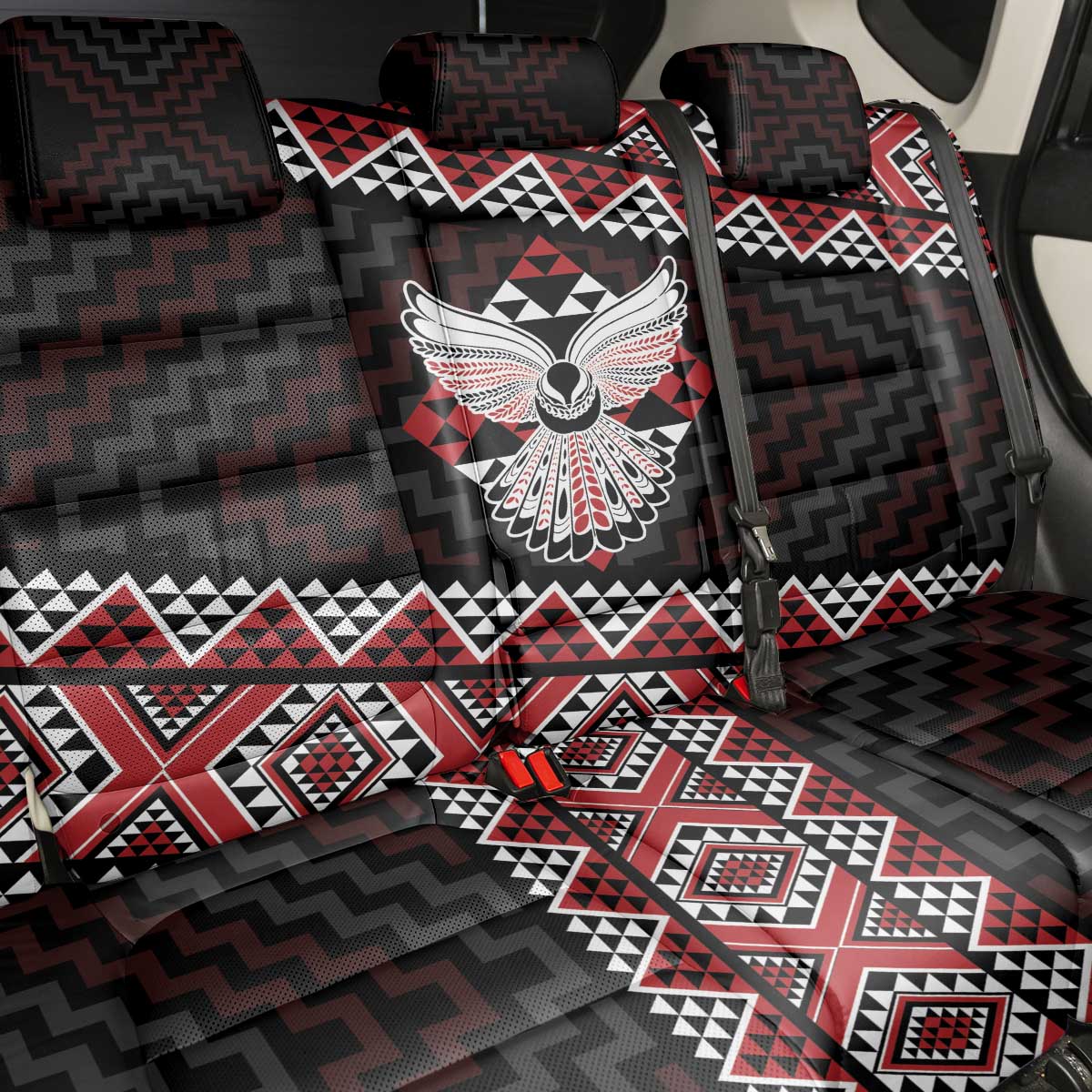 Taniko Aotearoa Back Car Seat Cover Poutama Mix Piwakawaka - Ver02