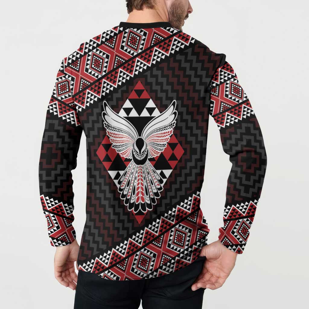 Taniko Aotearoa Button Sweatshirt Poutama Mix Piwakawaka - Ver02 LT7 - Polynesian Pride