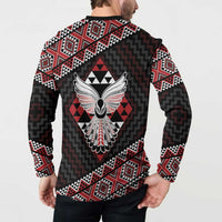 Taniko Aotearoa Button Sweatshirt Poutama Mix Piwakawaka - Ver02 LT7 - Polynesian Pride
