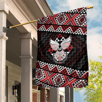 Taniko Aotearoa Garden Flag Poutama Mix Piwakawaka - Ver02 LT7 House Flag Red - Polynesian Pride