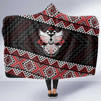 Taniko Aotearoa Hooded Blanket Poutama Mix Piwakawaka - Ver02 LT7 One Size Red - Polynesian Pride