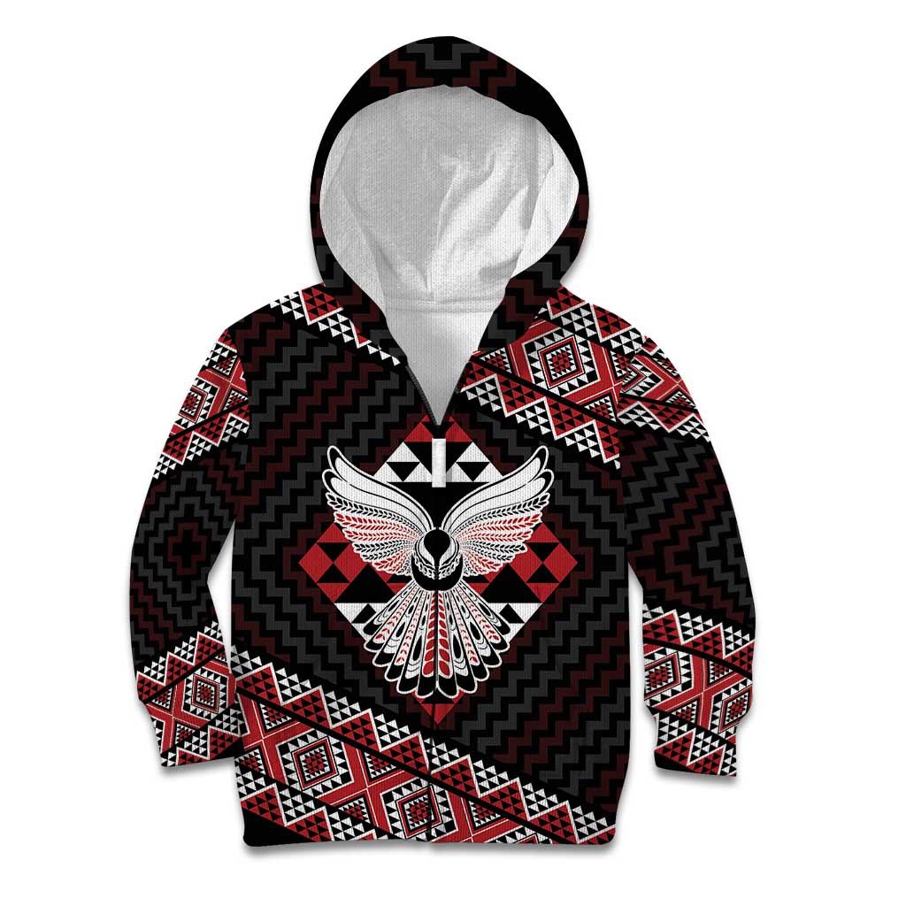 Taniko Aotearoa Kid Hoodie Poutama Mix Piwakawaka - Ver02
