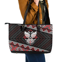 Taniko Aotearoa Leather Tote Bag Poutama Mix Piwakawaka - Ver02 LT7 - Polynesian Pride
