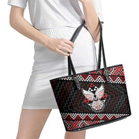 Taniko Aotearoa Leather Tote Bag Poutama Mix Piwakawaka - Ver02 LT7 - Polynesian Pride