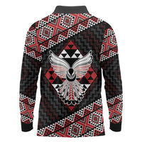 Taniko Aotearoa Long Sleeve Polo Shirt Poutama Mix Piwakawaka - Ver02