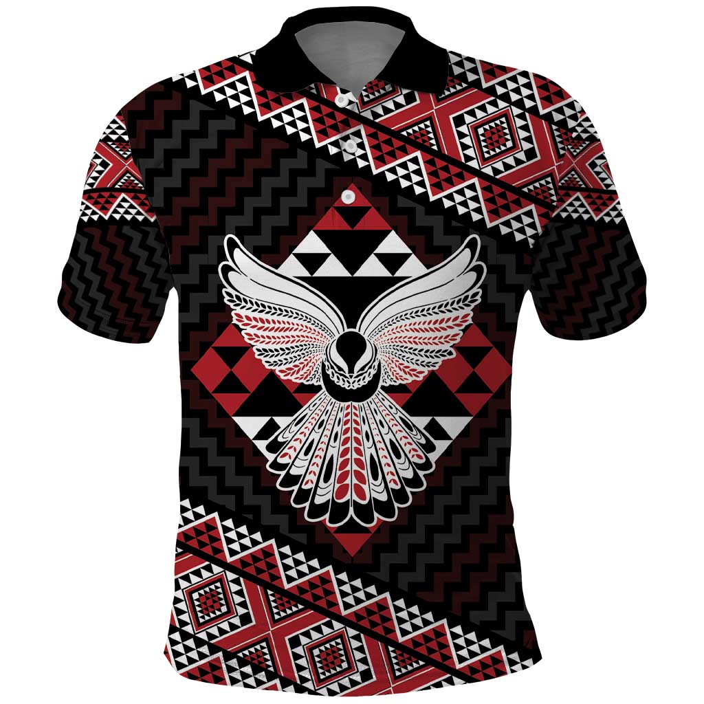 Taniko Aotearoa Polo Shirt Poutama Mix Piwakawaka - Ver02