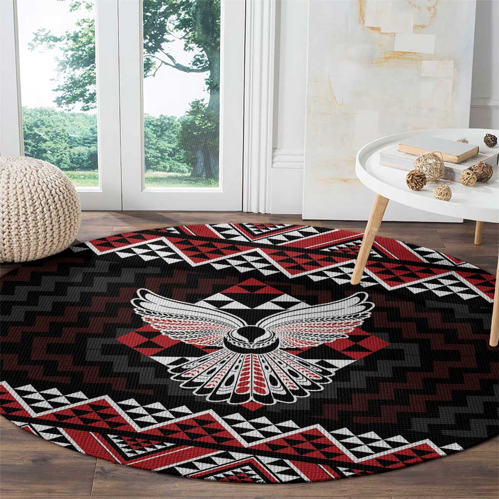 Taniko Aotearoa Round Carpet Poutama Mix Piwakawaka - Ver02