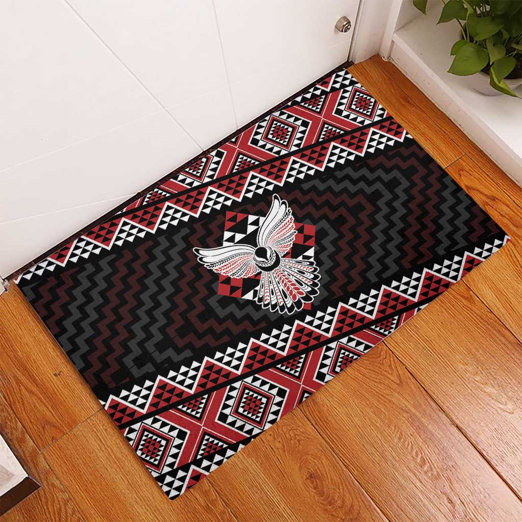 Taniko Aotearoa Rubber Doormat Poutama Mix Piwakawaka - Ver02 LT7 - Polynesian Pride
