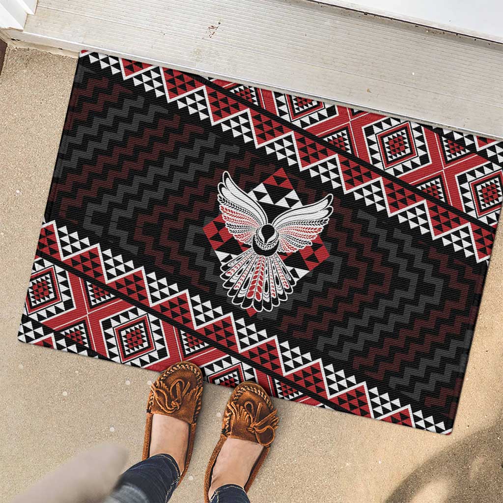 Taniko Aotearoa Rubber Doormat Poutama Mix Piwakawaka - Ver02 LT7 - Polynesian Pride