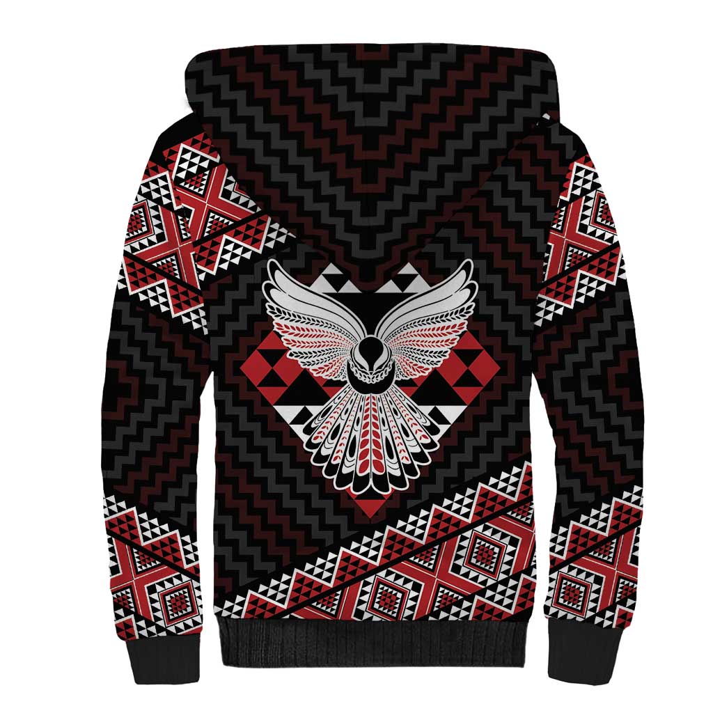 Taniko Aotearoa Sherpa Hoodie Poutama Mix Piwakawaka - Ver02 LT7 - Polynesian Pride