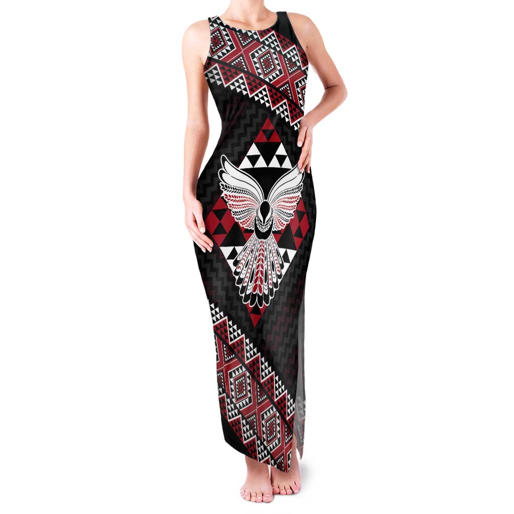 Taniko Aotearoa Tank Maxi Dress Poutama Mix Piwakawaka - Ver02