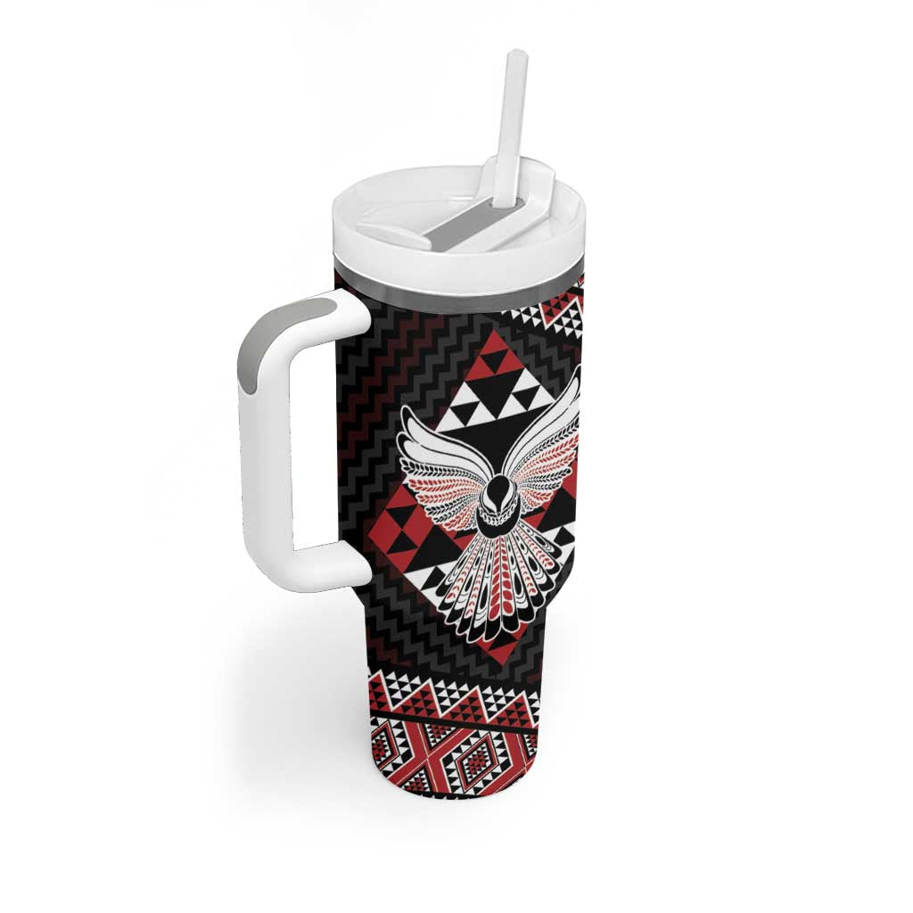 Taniko Aotearoa Tumbler With Handle Poutama Mix Piwakawaka - Ver02 LT7 - Polynesian Pride
