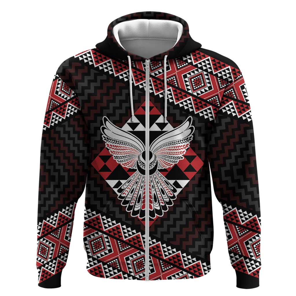 Taniko Aotearoa Zip Hoodie Poutama Mix Piwakawaka - Ver02
