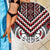 Maori Tukutuku Taniko Motifs Beach Blanket Red Poutama Mix Kowhaiwhai