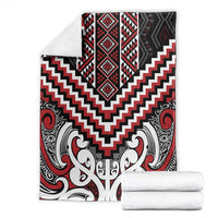 Maori Tukutuku Taniko Motifs Blanket Red Poutama Mix Kowhaiwhai LT7 - Polynesian Pride