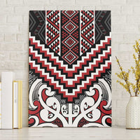 Maori Tukutuku Taniko Motifs Canvas Wall Art Red Poutama Mix Kowhaiwhai LT7 Without Frame Red - Polynesian Pride