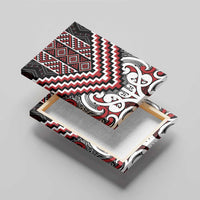 Maori Tukutuku Taniko Motifs Canvas Wall Art Red Poutama Mix Kowhaiwhai LT7 - Polynesian Pride