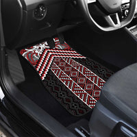 Maori Tukutuku Taniko Motifs Car Mats Red Poutama Mix Kowhaiwhai LT7 - Polynesian Pride