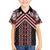 Maori Tukutuku Taniko Motifs Family Matching Off Shoulder Maxi Dress and Hawaiian Shirt Red Poutama Mix Kowhaiwhai